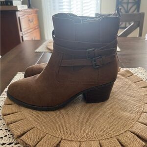 Torrid Dark Brown Ankle Boots with Buckle Detail